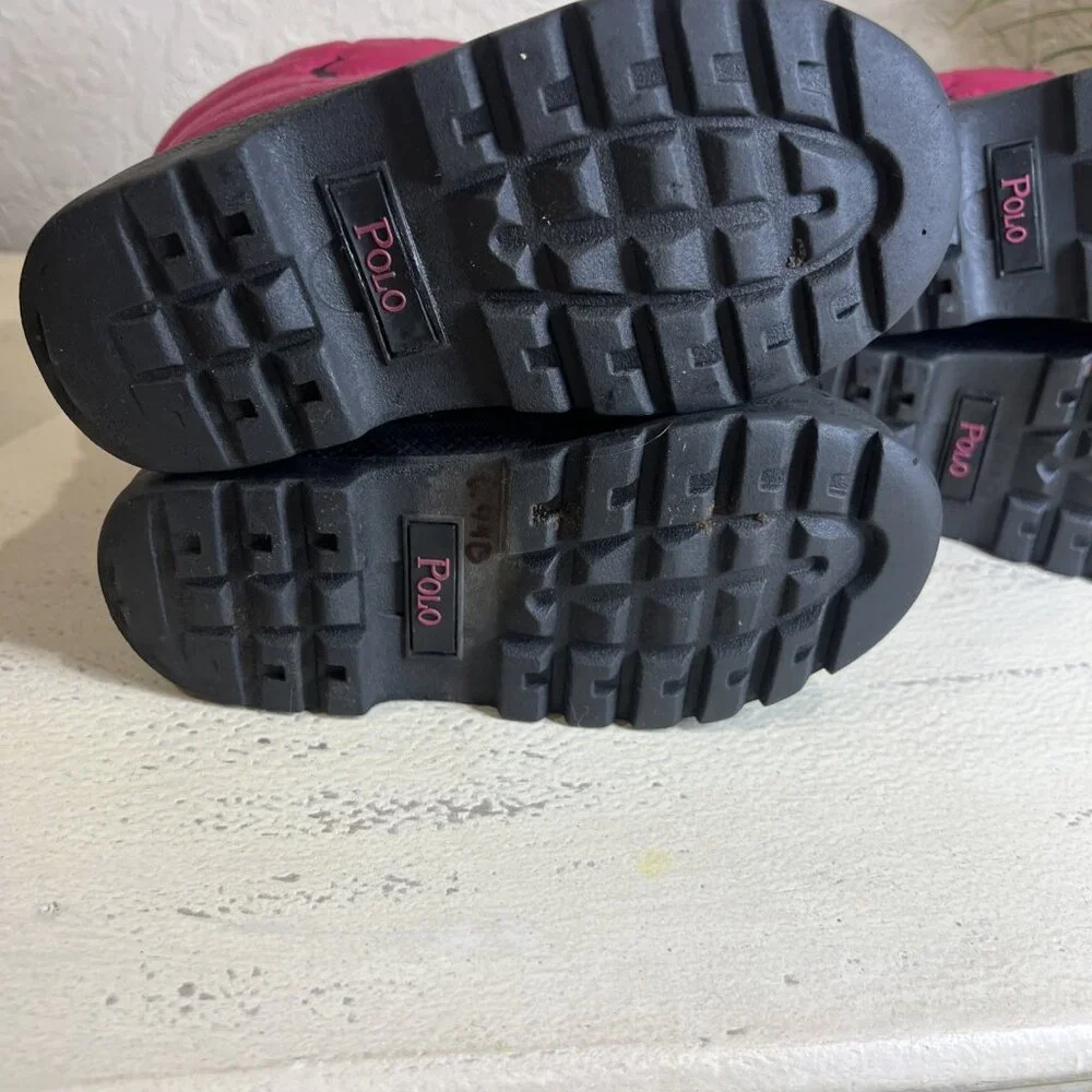 Polo Ralph Lauren Vancouver Crest Girls Hot Pink Winter Snow Boots Sz US8/US9